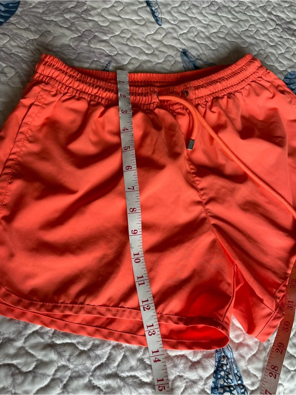 Zara Men’s Bright Coral Athletic Swim Shorts